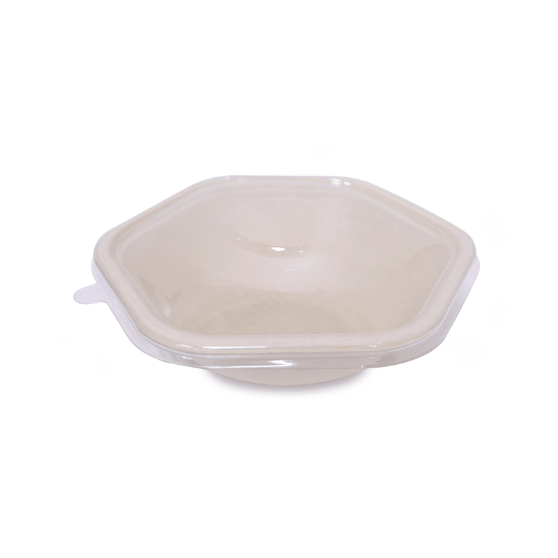 Bagasse Hexagon Containers with PET Lids - SNH Packing