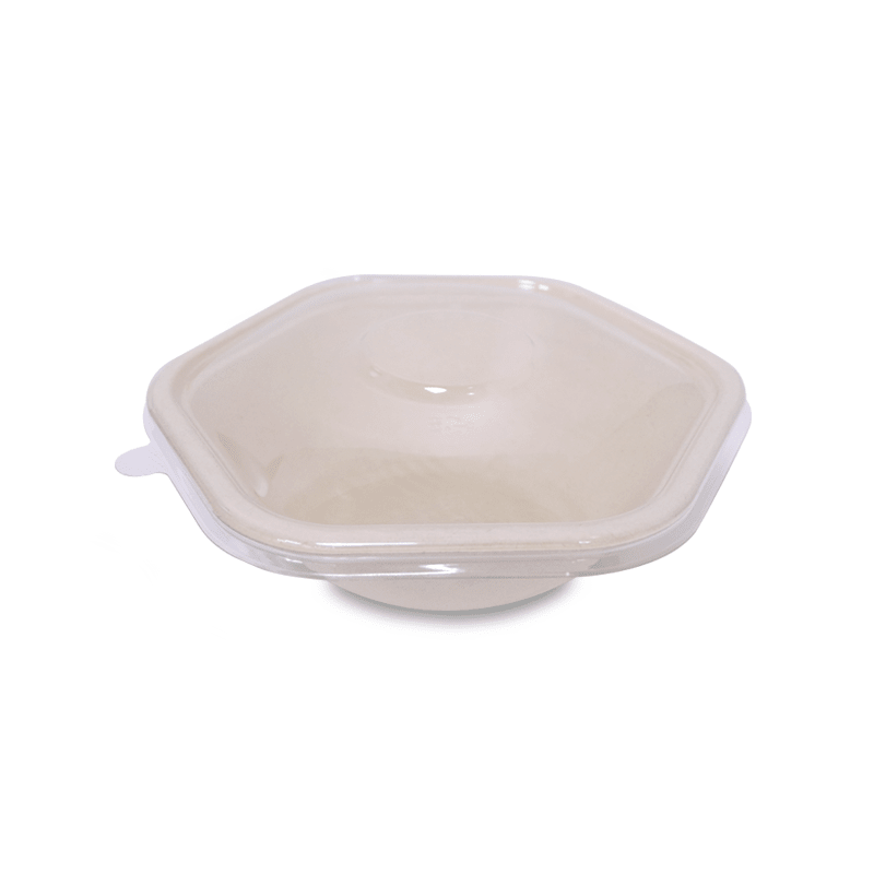 Bagasse Hexagon Containers with PET Lids - SNH Packing
