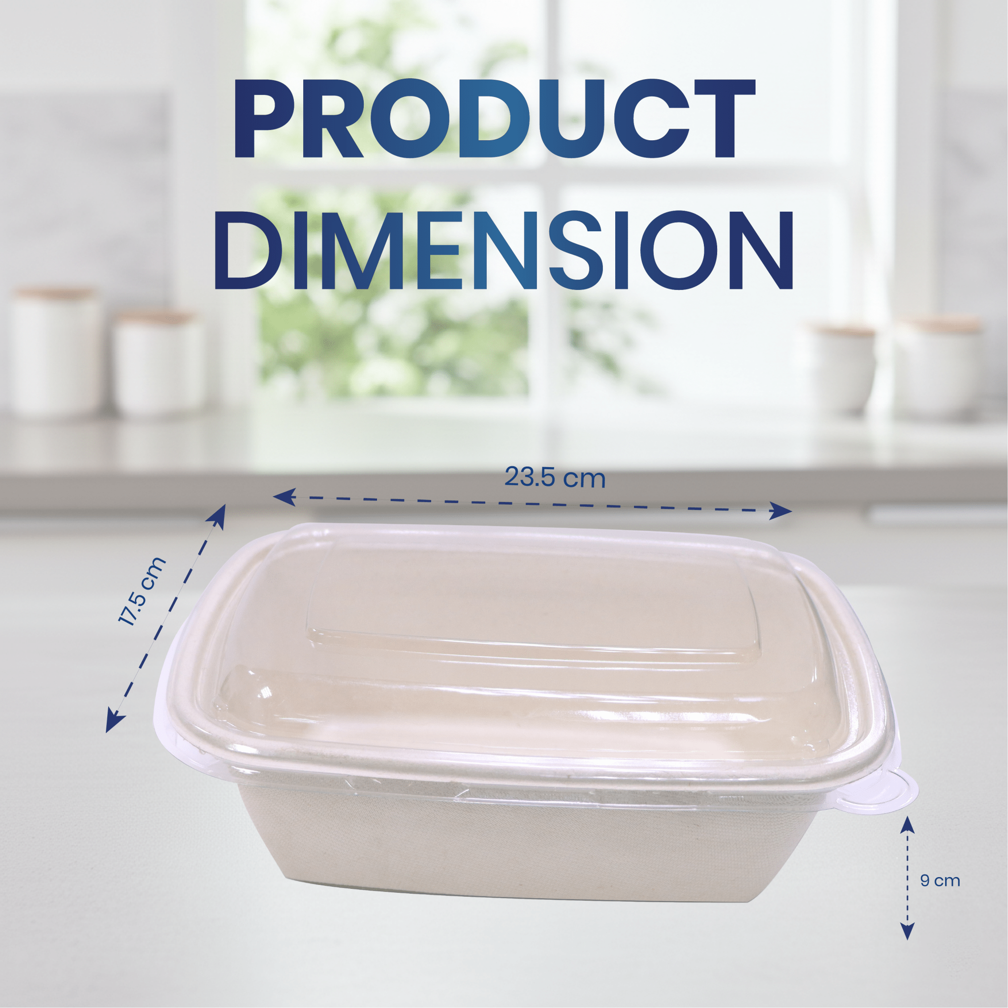 Bagasse Rectangular Containers with Lids - SNH Packing