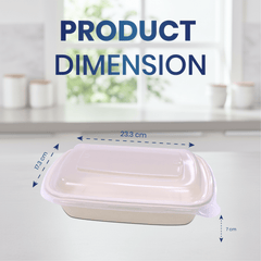 Bagasse Rectangular Containers with Lids - SNH Packing