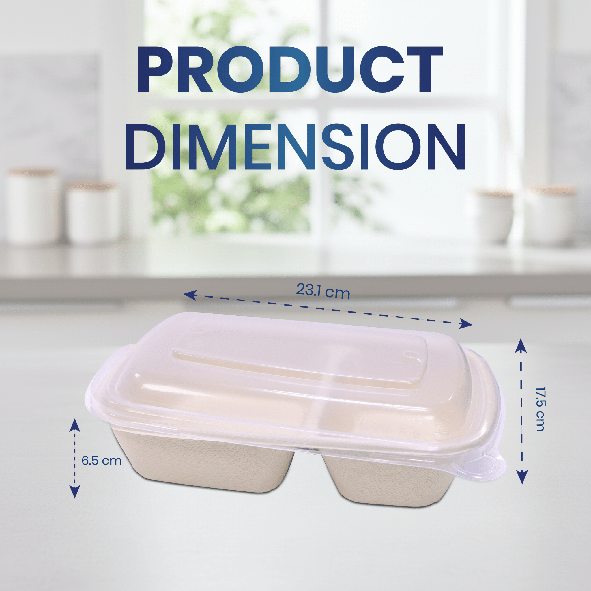 Bagasse Rectangular Containers with Lids - SNH Packing