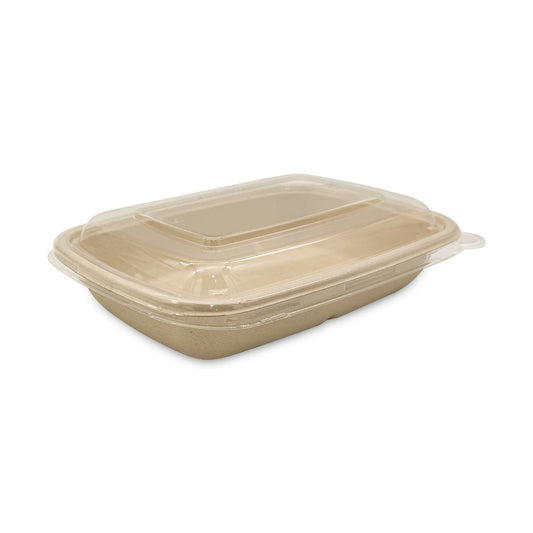 Bagasse Rectangular Containers with Lids 750ml to 1400ml - SNH Packing