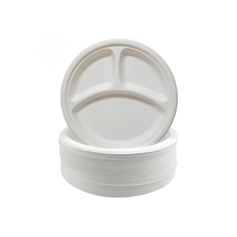 Bagasse Round Plates | Eco - Friendly Biodegradable Disposable Plates - SNH Packing