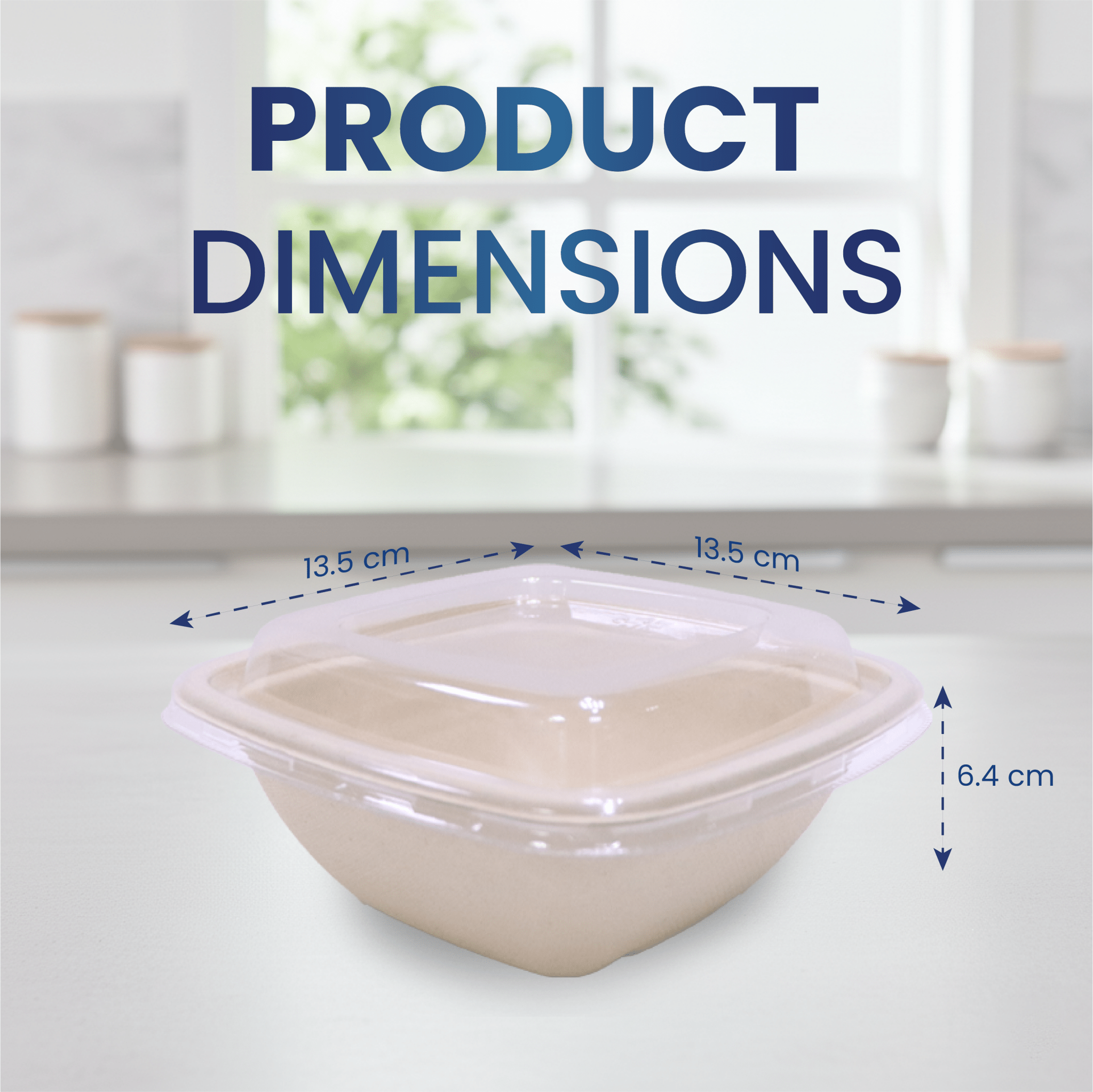 Bagasse Square Bowl Containers with Lids - SNH Packing