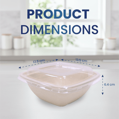 Bagasse Square Bowl Containers with Lids - SNH Packing
