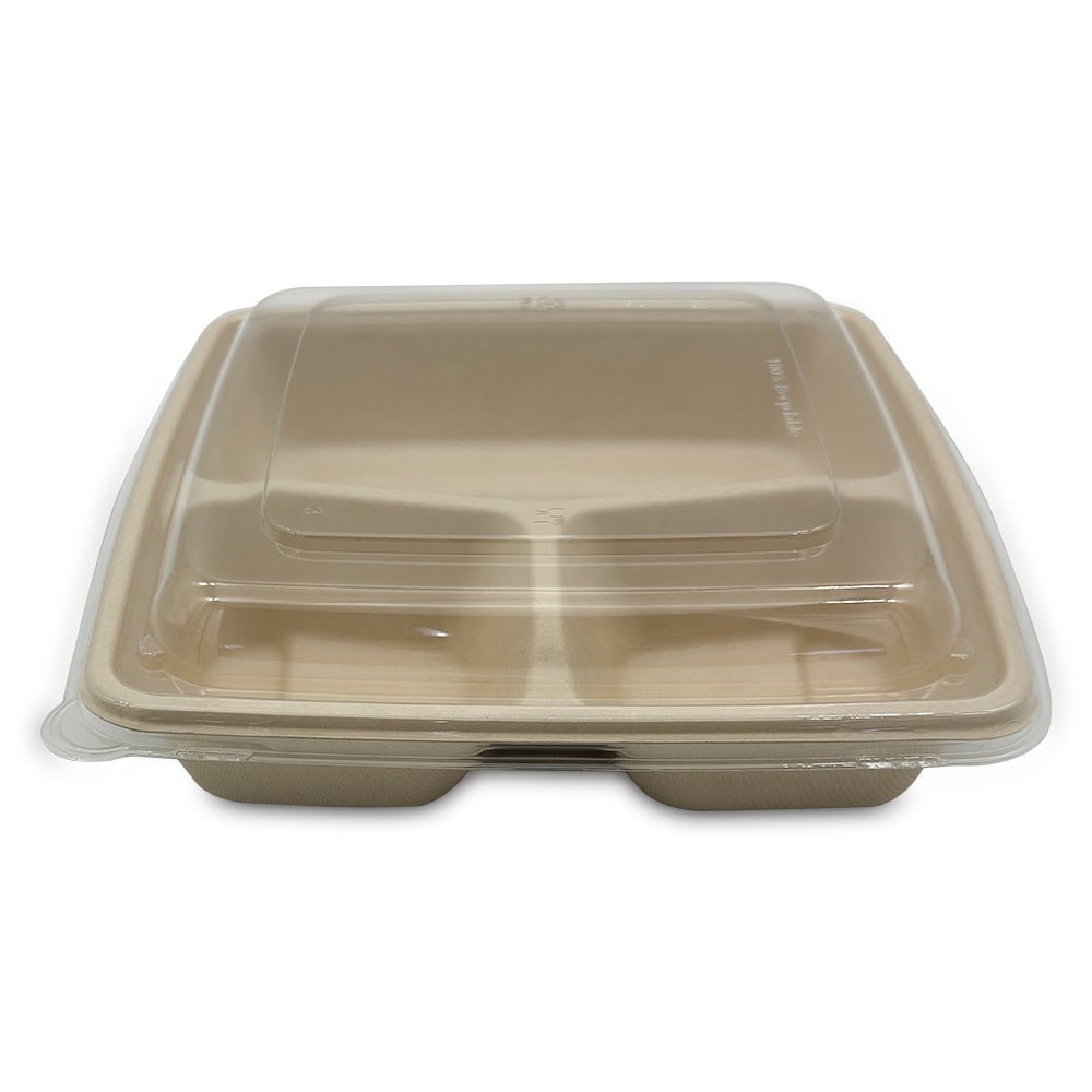 Bagasse Square Food Containers with Lids 1000ml to 1400ml - SNH Packing