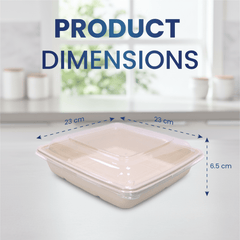 Bagasse Square Food Containers with Lids | Eco - Friendly Packaging - SNH Packing