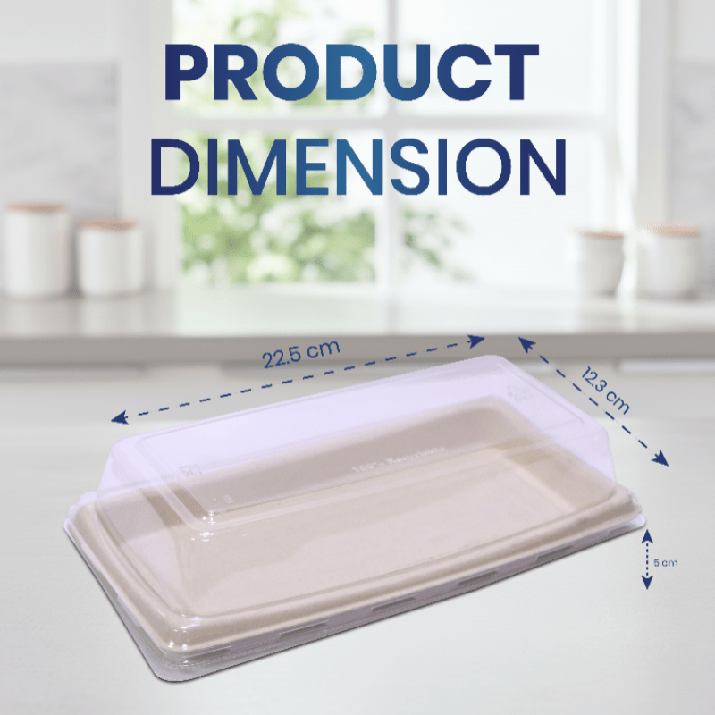 Bagasse Sushi Container with PET Lid | Eco - Friendly Food Packaging - SNH Packing