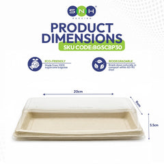 Bagasse Sushi Containers with PET Lid BP30 BP40 Eco Friendly - SNH Packing