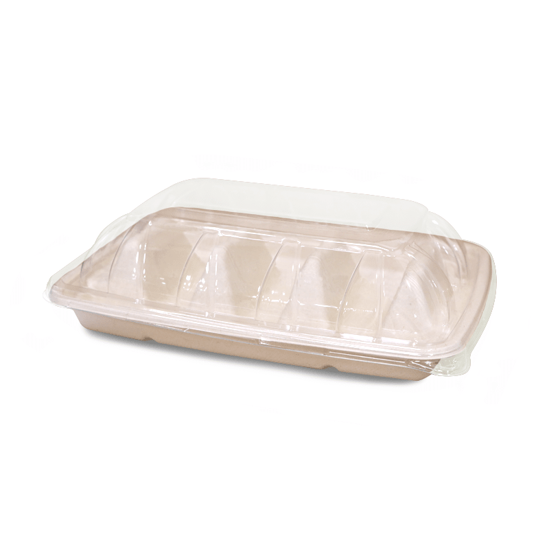 Bagasse Tacos Tray with PET Lid | Eco - Friendly Food Packaging - SNH Packing