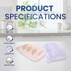 Bagasse Tacos Tray with PP Lid – Eco - Friendly Food Packaging - SNH Packing