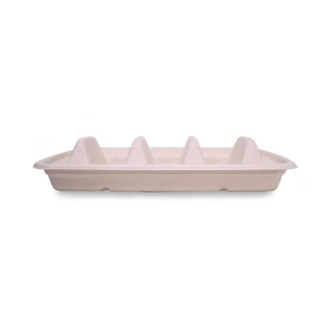 Bagasse Tacos Tray with PP Lid Eco Friendly Food Packaging - SNH Packing