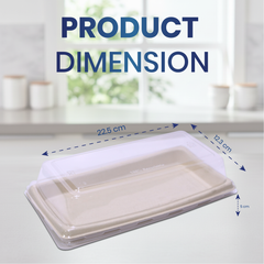 Bagasse Sushi Containers with PET Lids – Eco-Friendly Bulk Takeaway Boxes