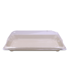 Bagasse Sushi Containers with PET Lids – Eco-Friendly Takeaway Boxes