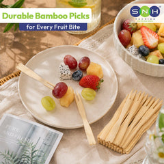 Bamboo Fruit Picks 9cm Unwrapped 100 Pieces Disposable - SNH Packing