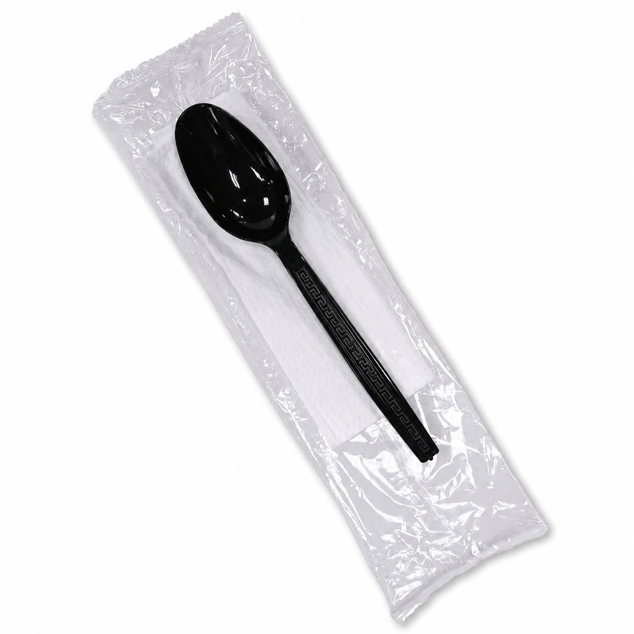 Black cutlery pack spoon napkin disposable eco friendly set UAE