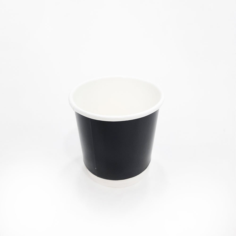 Black Double Wall Paper Cups 4 OZ to 12 OZ Hot Cups - SNH Packing