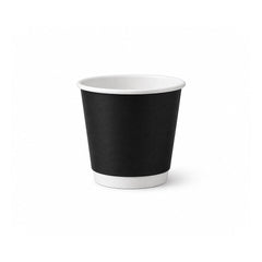 Black Double Wall Paper Cups 4 OZ to 12 OZ Hot Cups - SNH Packing