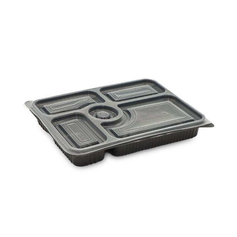 Black Microwave Containers with Lids 1 to 6 Compartments - SNH Packing
