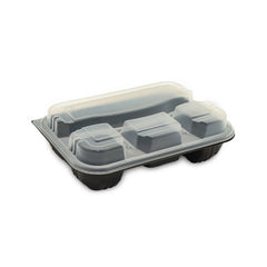 Black Microwave Containers with Lids 1 to 6 Compartments - SNH Packing
