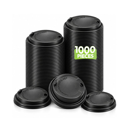 Black Rotating Plastic Lids for Paper Cups 90mm - 1000 Pcs - SNH Packing