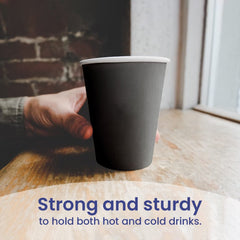 Black Single Wall Paper Cup 8 OZ Disposable Beverage Cup - SNH Packing