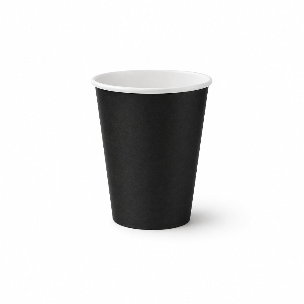 Black Single Wall Paper Cup 8 OZ Disposable Beverage Cup - SNH Packing
