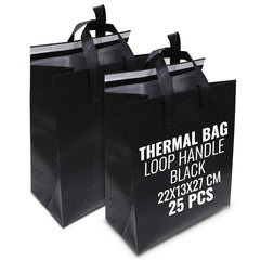Black Thermal Bag with Loop Handle – Insulated & Durable - SNH Packing