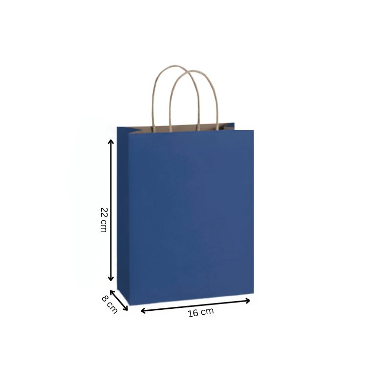 Blue Paper Bags with Twisted Handles | Durable Carry Bags - SNH Packing