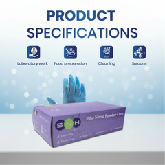 قفاز النتريل الأسود 100 قطعة