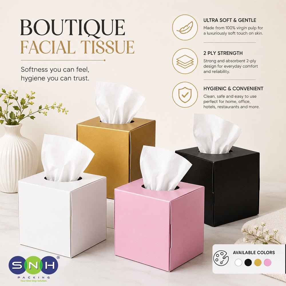 Boutique Facial Tissue 2 Ply Soft 6 Boxes Multiple Colors - SNH Packing