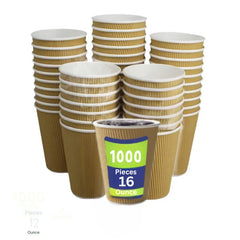 Brown Kraft Ripple Coffee Cups 4 OZ to 16 OZ Insulated - SNH Packing