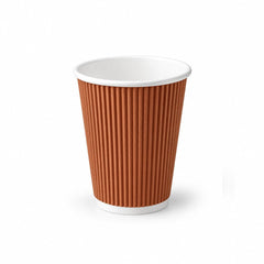 Brown Kraft Ripple Coffee Cups 4 OZ to 16 OZ Insulated - SNH Packing