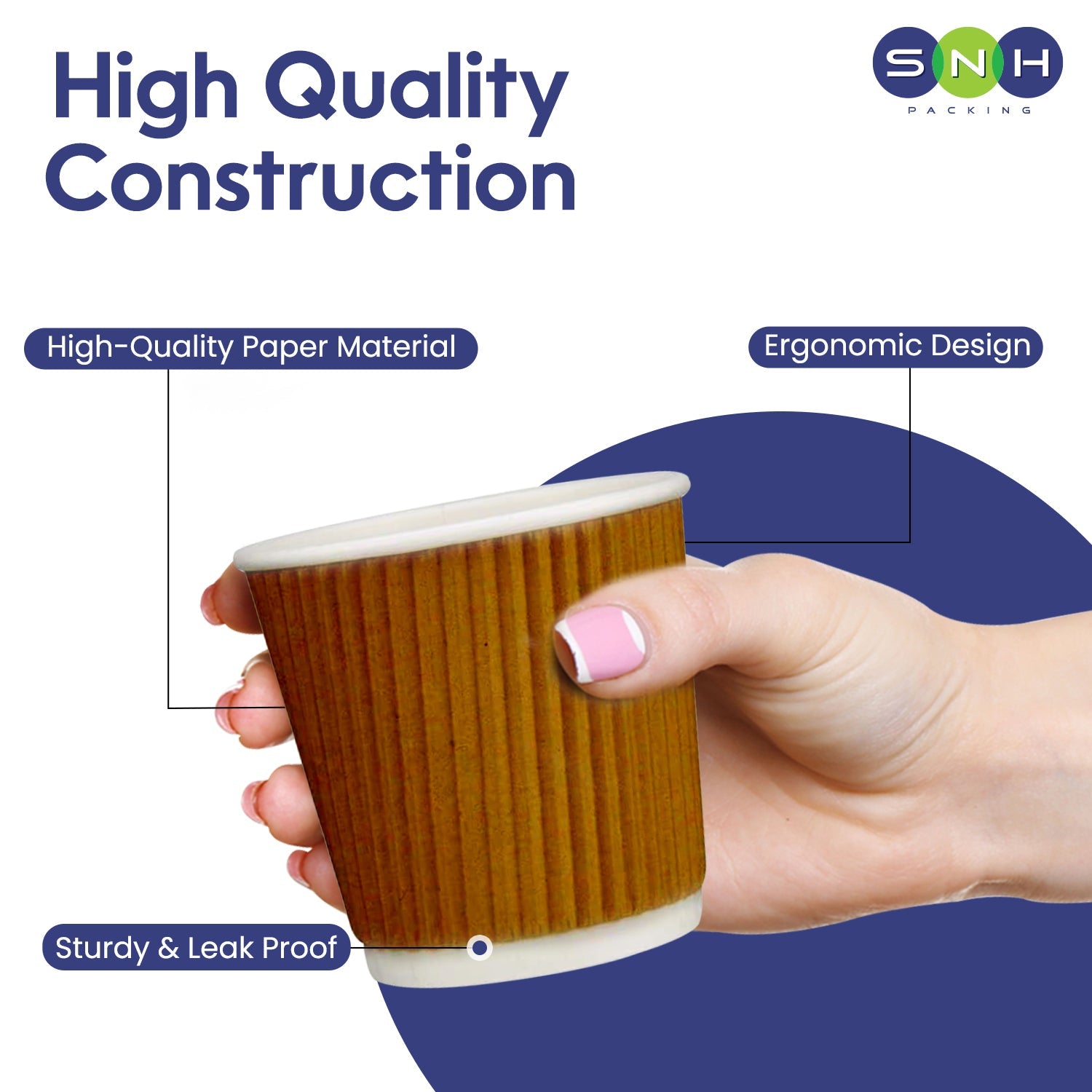 Brown Kraft Ripple Coffee Cups 4 OZ to 16 OZ