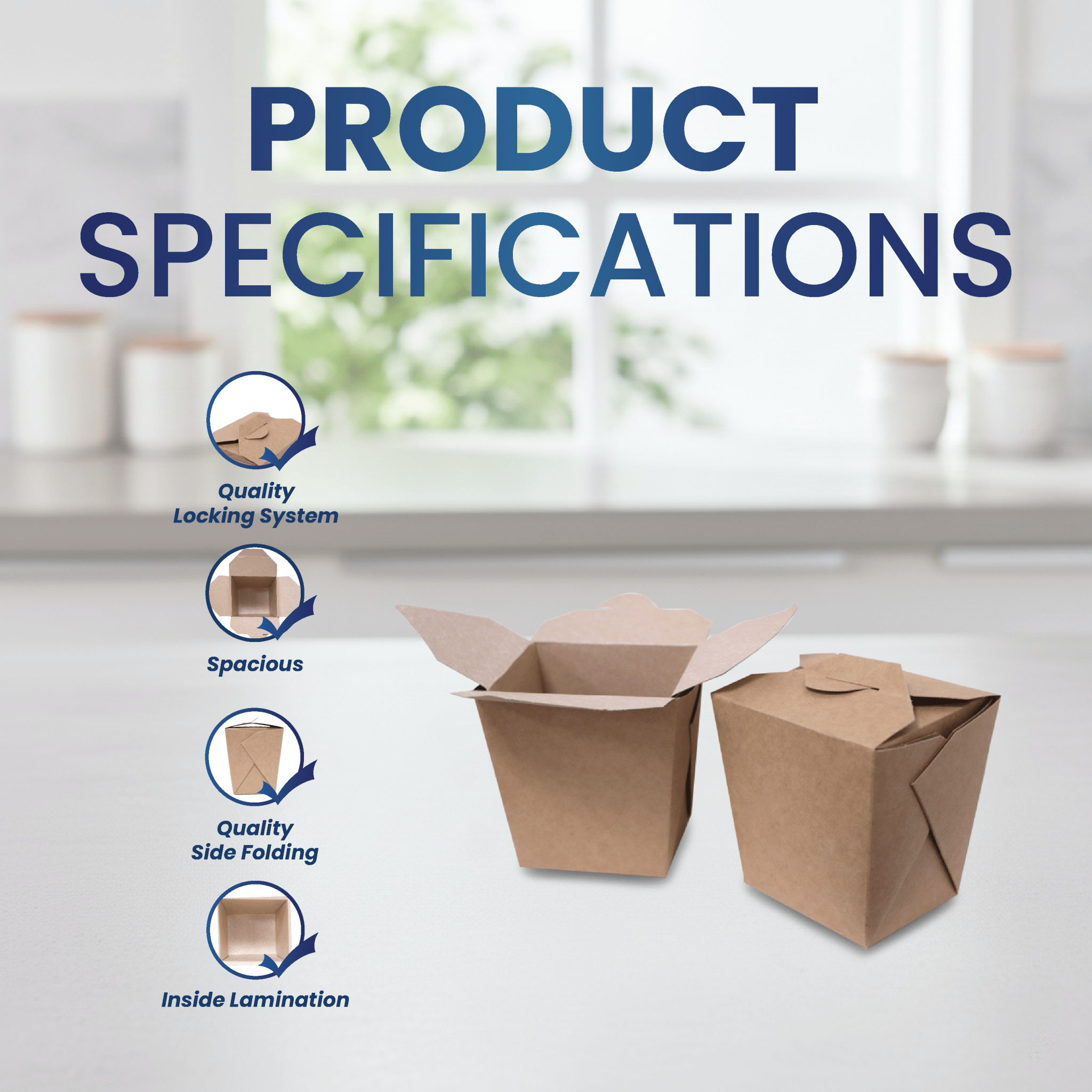 Brown Kraft Takeaway Boxes 8oz to 38oz Square Food Boxes - SNH Packing