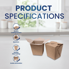 Brown Kraft Takeaway Boxes 8oz to 38oz Square Food Boxes - SNH Packing