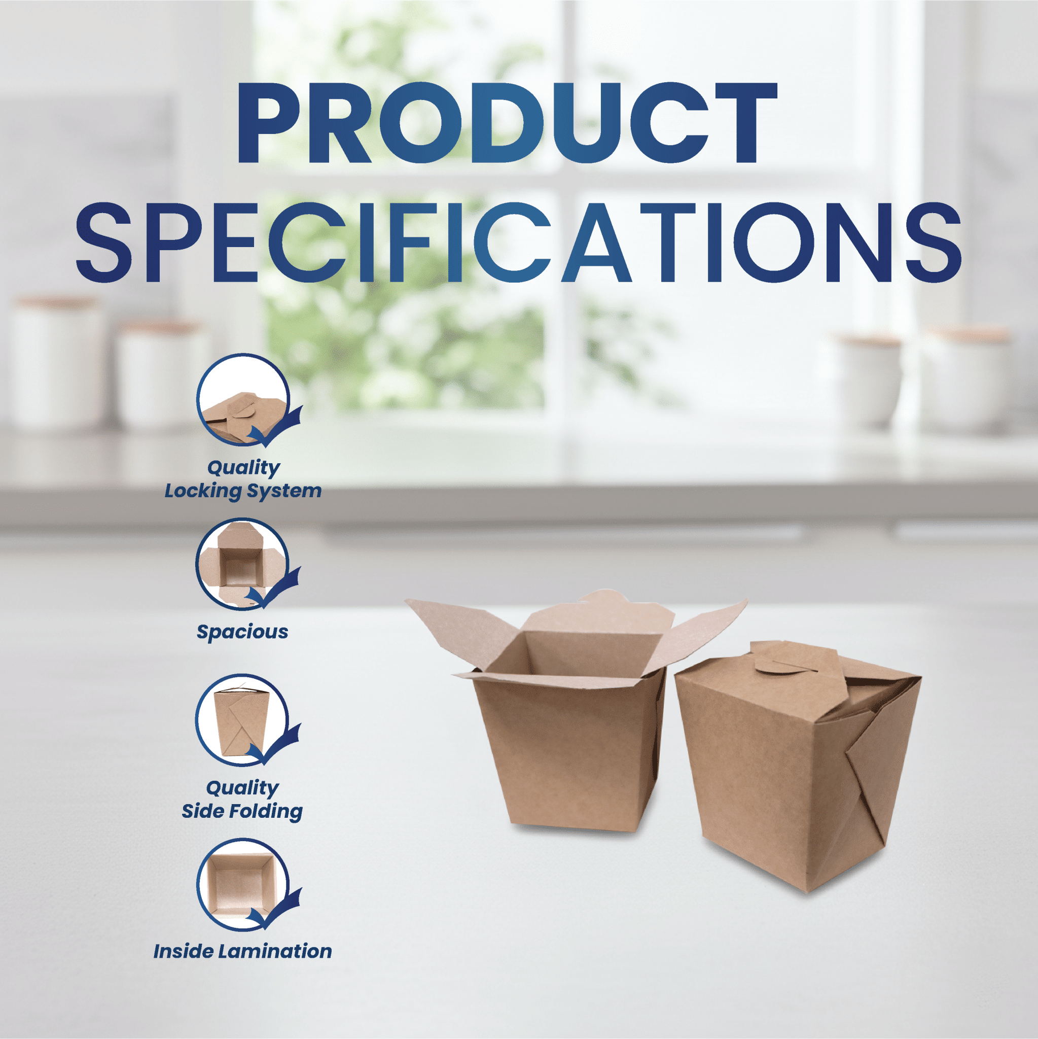 Brown Kraft Takeaway Boxes 8oz to 38oz Square Food Boxes - SNH Packing