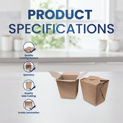 Brown Kraft Takeaway Boxes 8oz to 38oz Square Food Boxes - SNH Packing