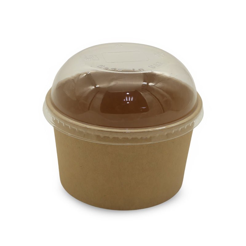 Brown Paper Ice Cream Cups with Lids 4 OZ to 16 OZ - SNH Packing