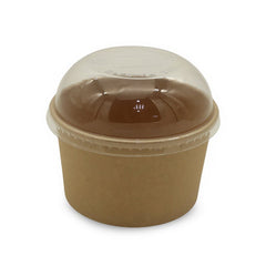 Brown Paper Ice Cream Cups with Lids 4 OZ to 16 OZ - SNH Packing