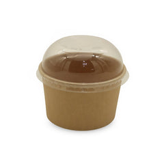 Brown Paper Ice Cream Cups with Lids 4 OZ to 16 OZ - SNH Packing