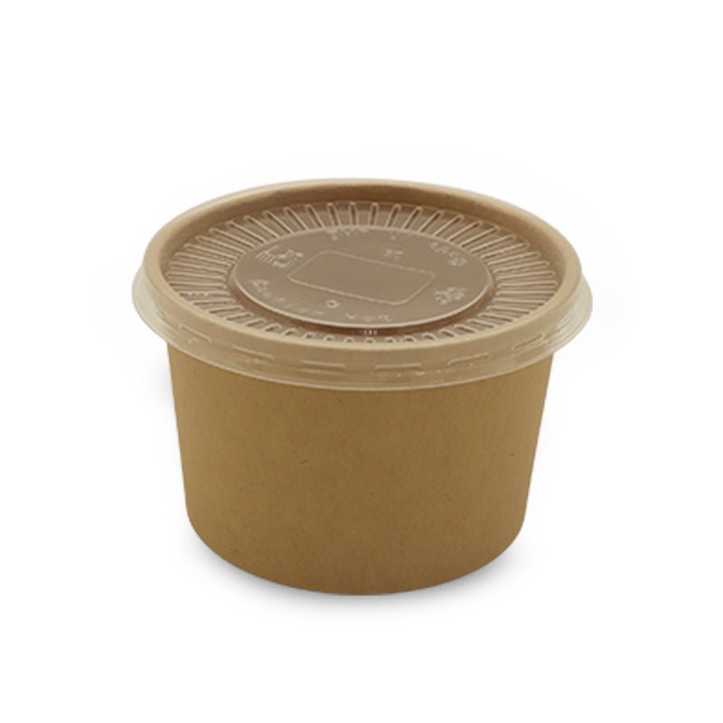 Brown Paper Ice Cream Cups with Lids 4 OZ to 16 OZ - SNH Packing
