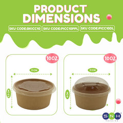 Brown Paper Ice Cream Cups with Lids 4 OZ to 16 OZ - SNH Packing