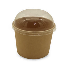 Brown Paper Ice Cream Cups with Lids 4 OZ to 16 OZ - SNH Packing