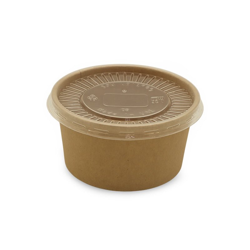 Brown Paper Ice Cream Cups with Lids 4 OZ to 16 OZ - SNH Packing