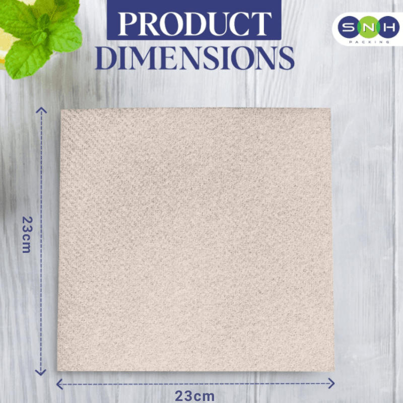 Brown Paper Napkin 2 Ply 50 Pieces 23CM to 40CM - SNH Packing