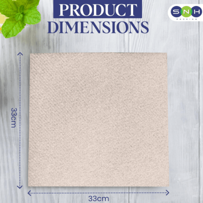 Brown Paper Napkin 2 Ply 50 Pieces 23CM to 40CM - SNH Packing