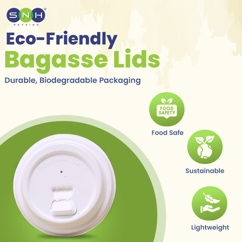 Brown Single Wall Paper Cups with Bagasse Lids - SNH Packing