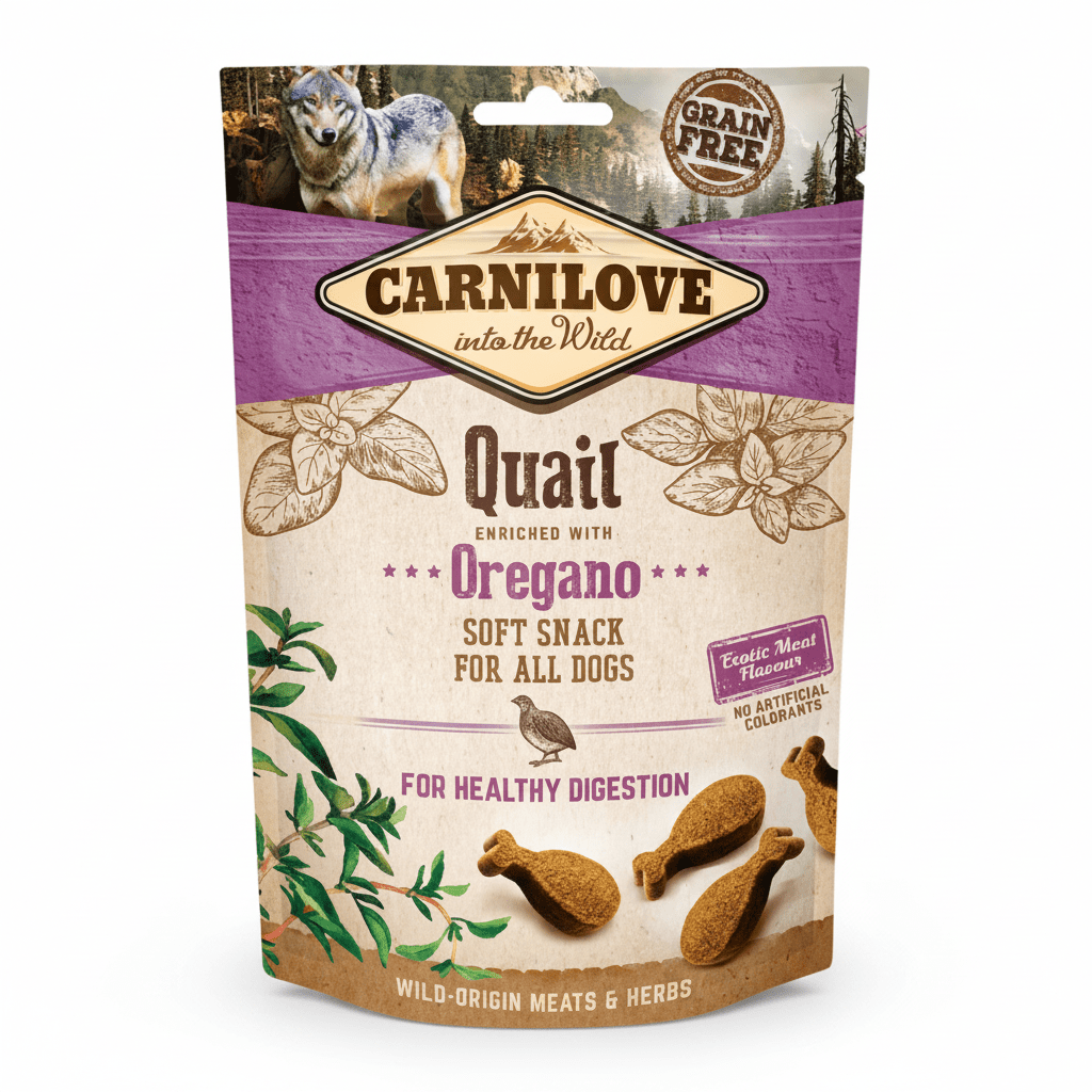 Carnilove Quail enriched with Oregano Soft Snack for Dogs 200g - SNH Packing