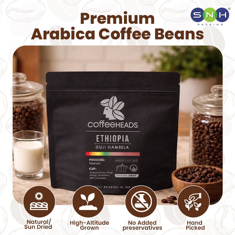 Coffeeheads Ethiopia Guji Hambela Premium Arabica Coffee Beans - SNH Packing